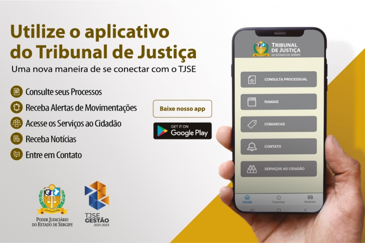 TJSE lança App para smartphones e amplia acesso da população ao Judiciário (Imagem: TJSE)
