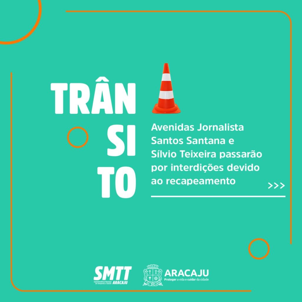 Trânsito nas avenidas Jornalista Santos Santana e Sílvio Teixeira será alterado (Imagem: Prefeitura de Aracaju)