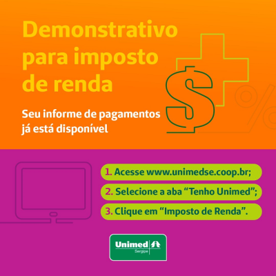 Unimed Sergipe disponibiliza demonstrativo para imposto de renda 2022 (Imagem: Divulgação/ Unimed)