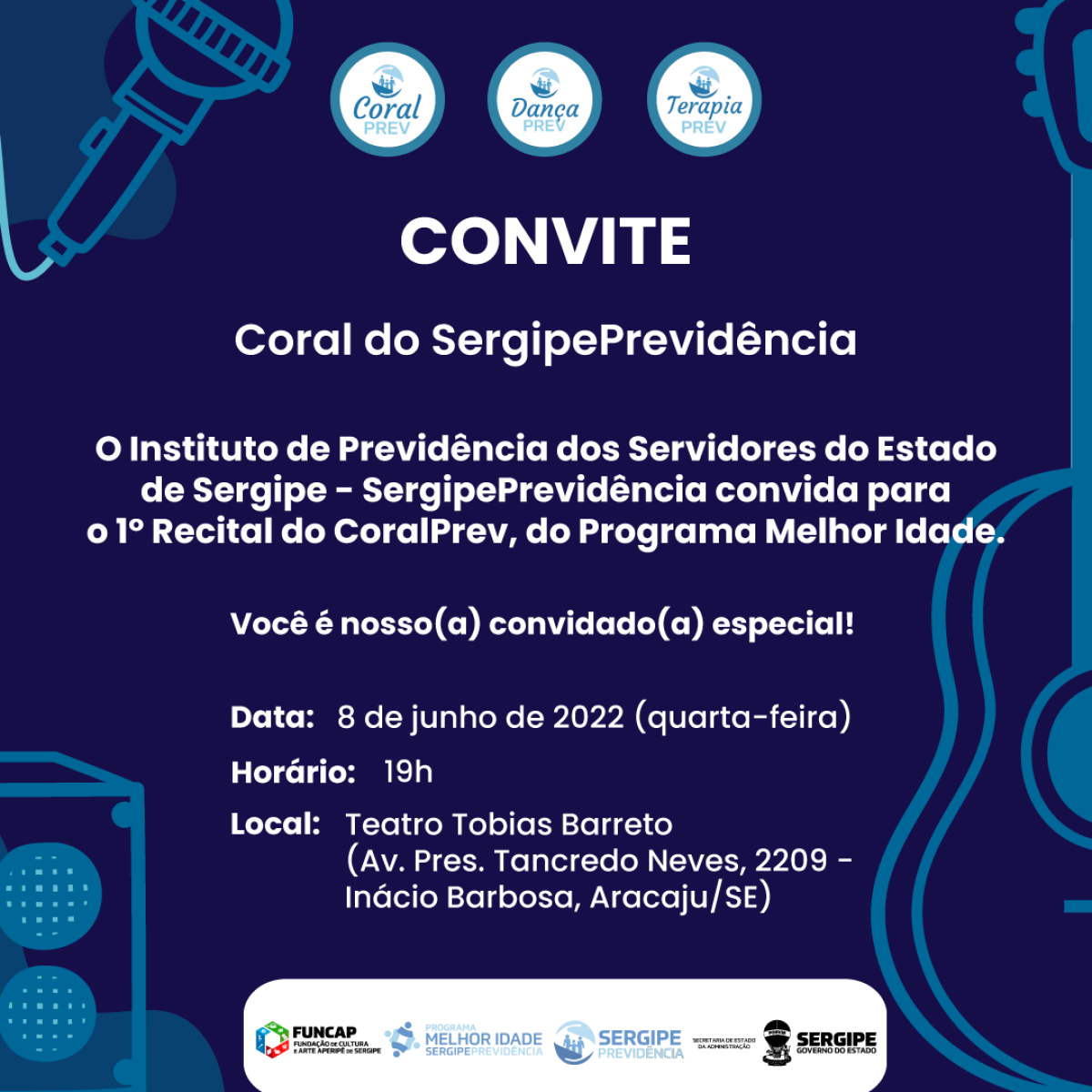 1º Recital do Coral do SergipePrevidência acontece na quarta, 8 de junho, 19h - Arte: SergipePrevidência