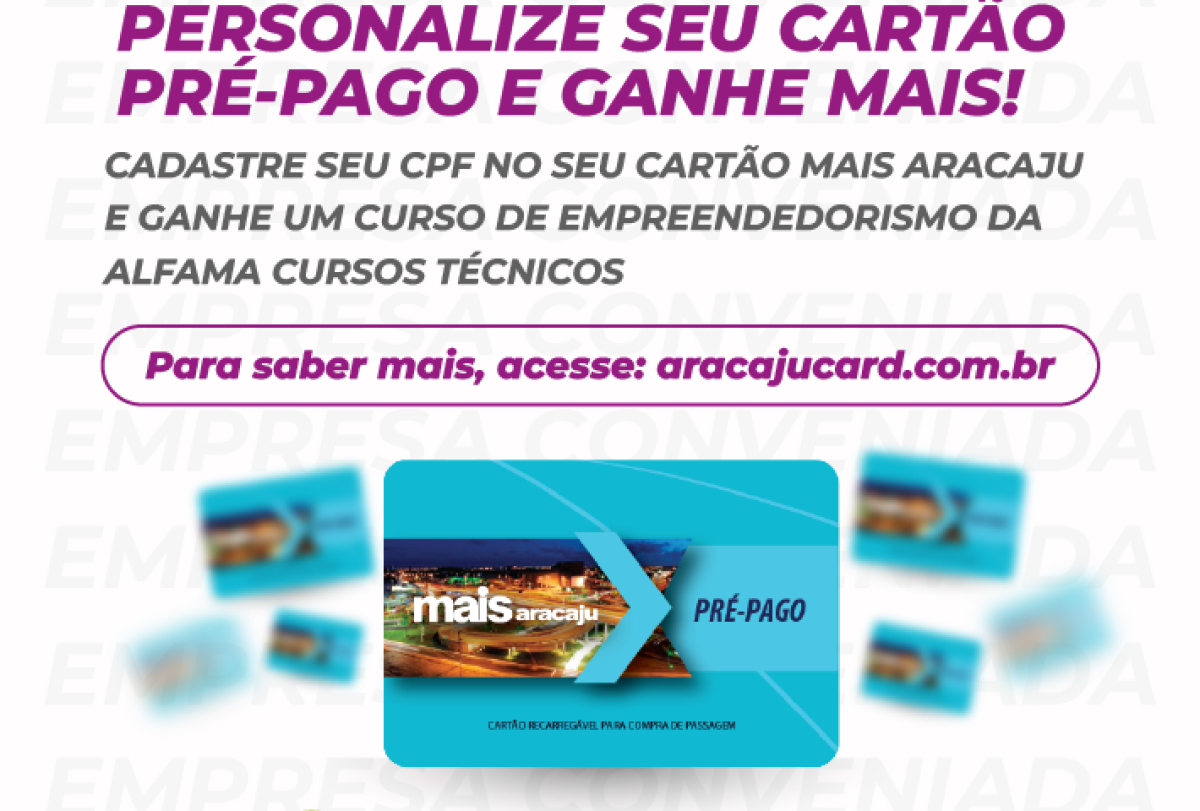 Parceria entre Aracajucard e Alfama Cursos disponibiliza curso gratuito para usuários - Imagem: Aracajucard