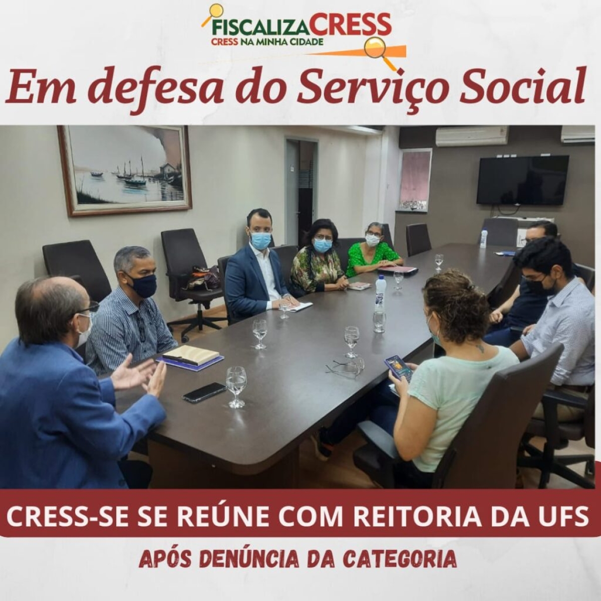 Cress-SE se reúne com Reitoria da UFS em defesa do Serviço Social após receber denúncia - Imagem: Cress-SE