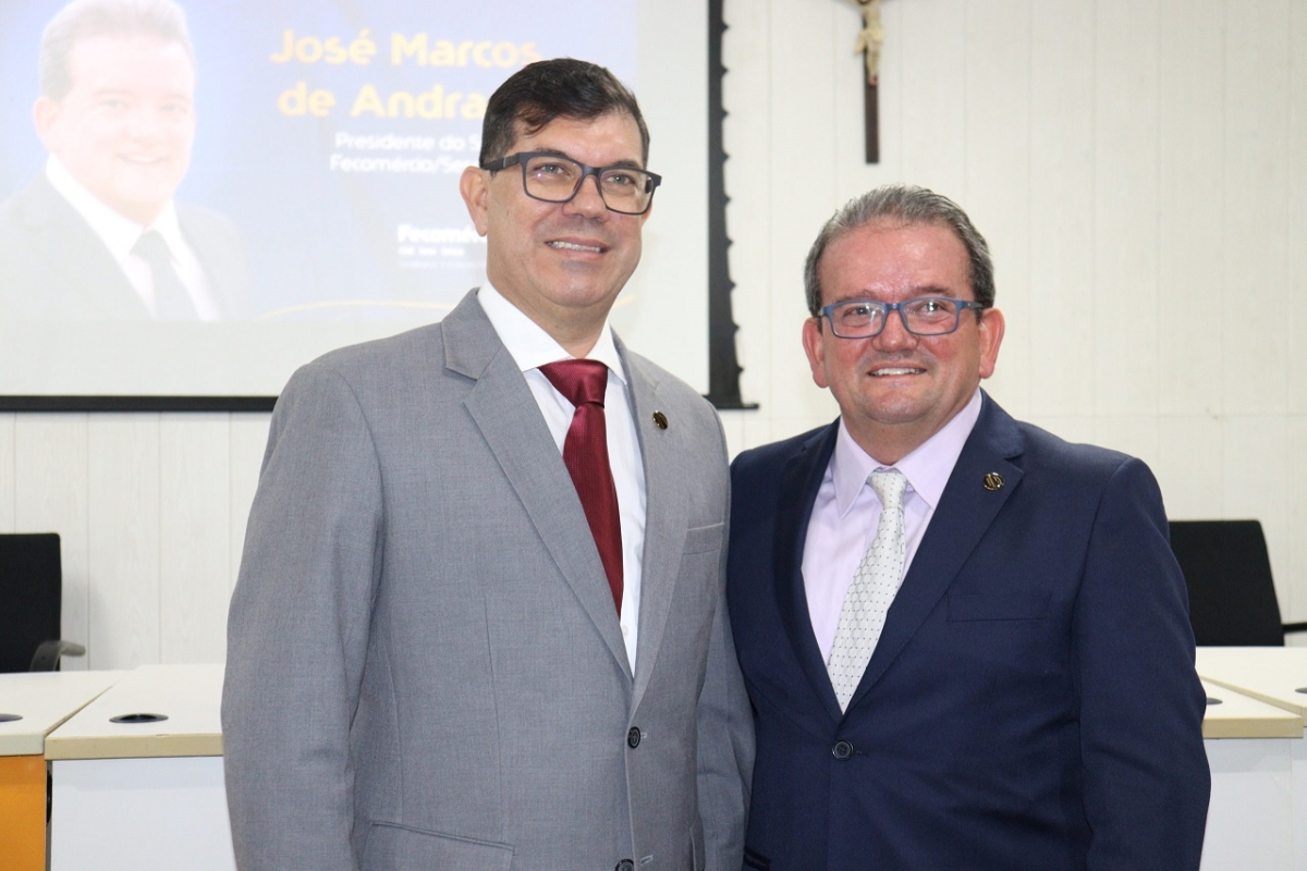 Presidente e vice-presidente eleitos, Marcos Andrade e Alex Garcez, respectivamente  - Foto: Fecomércio/SE