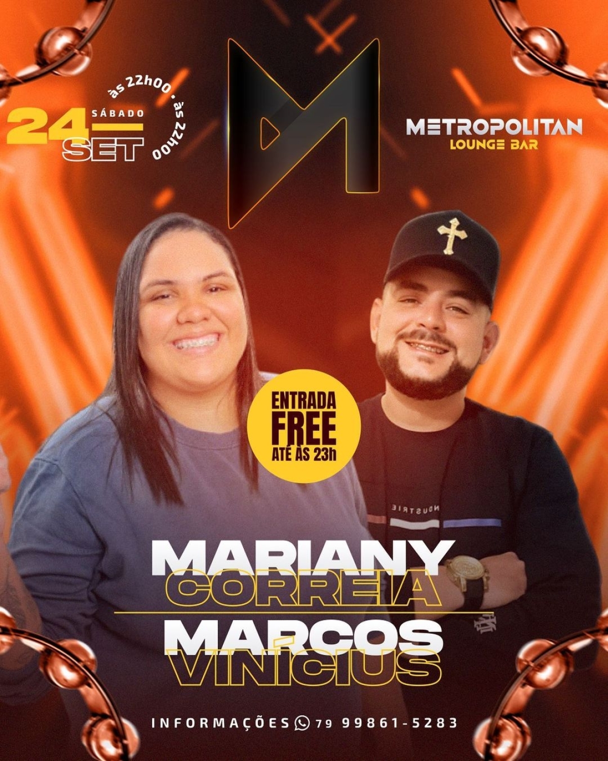 Metropolitan recebe show de Marcos Vinícius e Mariany Correia - Imagem: Divulgação