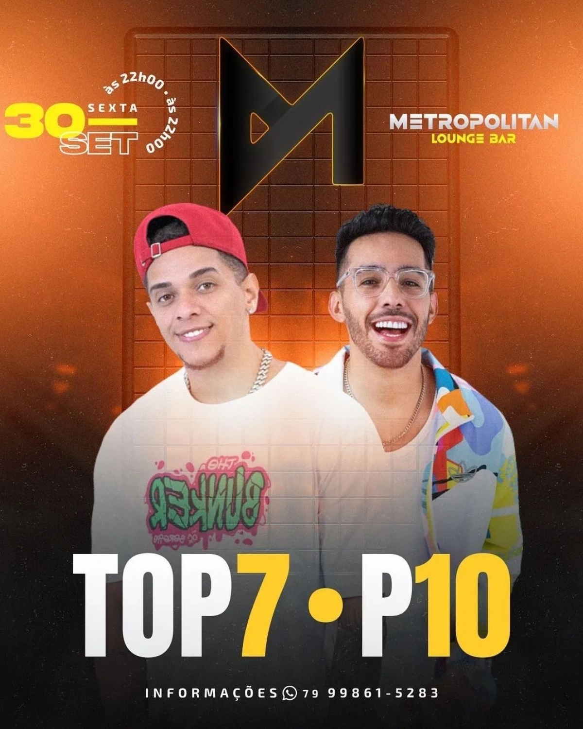 Pablo 10 e Top 7 se apresentam nesta sexta-feira, 30/9 - Imagem: Divulgação