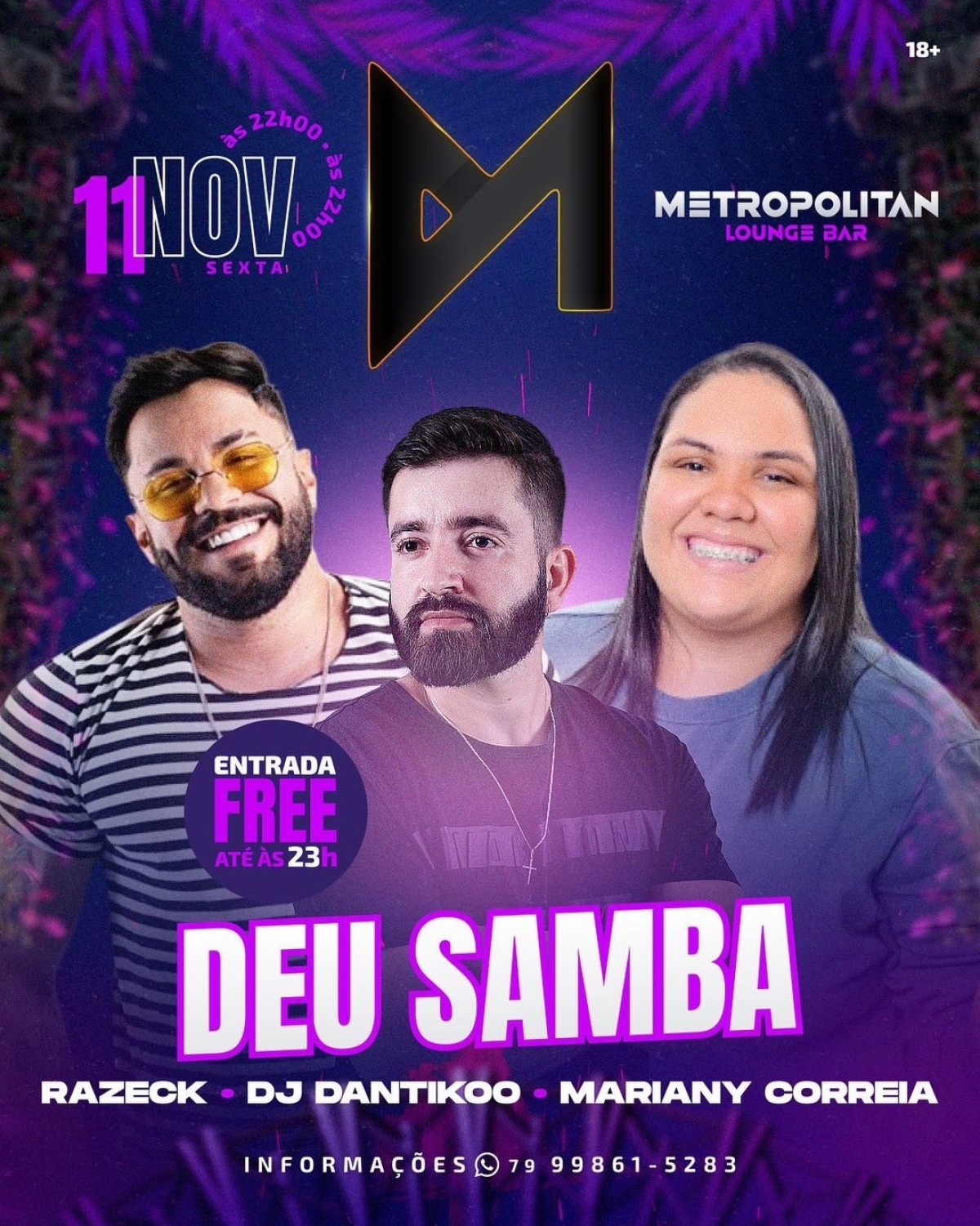 Metropolitan apresenta o melhor do samba com Razeck e Mariany Correia - Foto: Assessoria