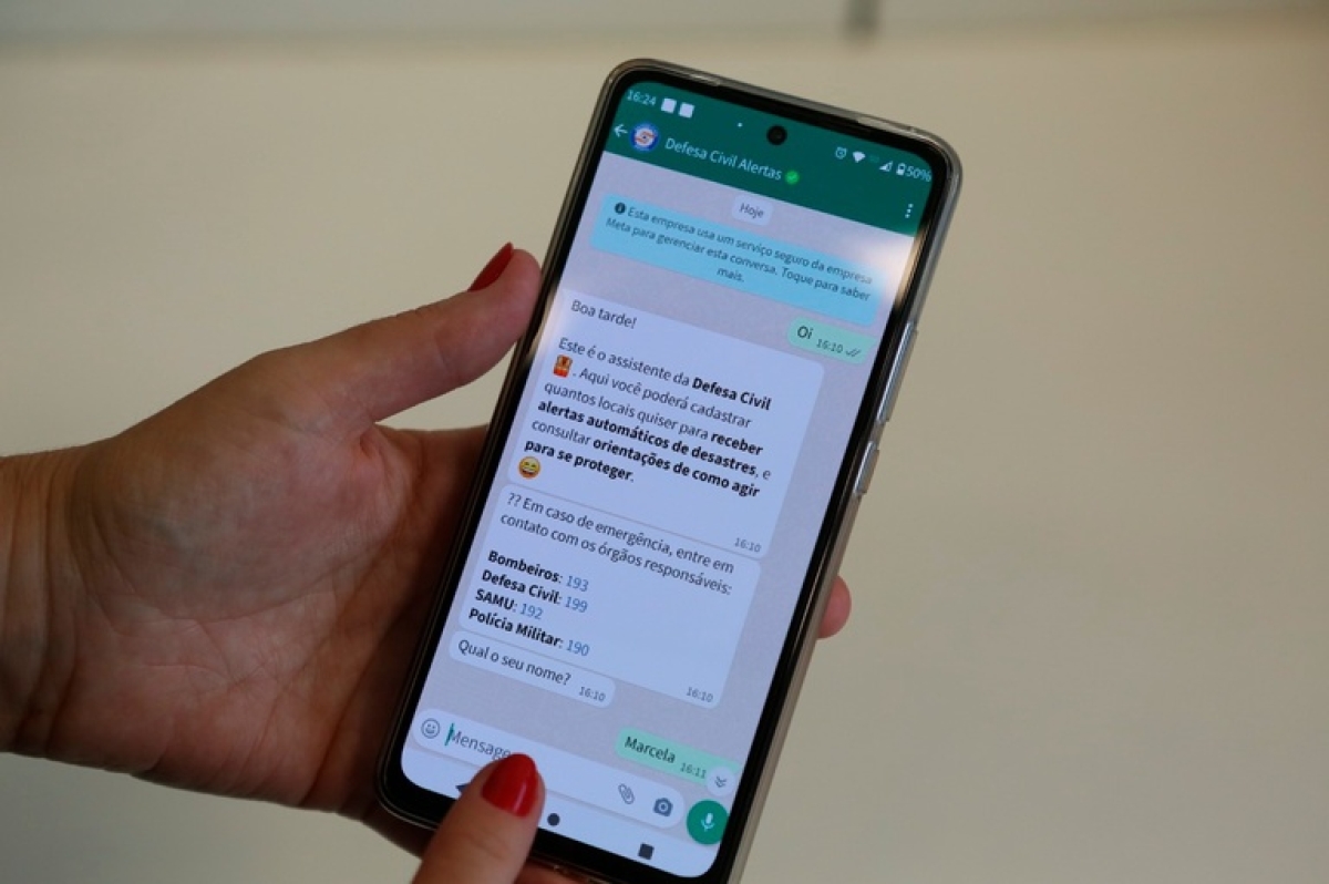 Brasil é o primeiro país do mundo a enviar alertas de desastres da Defesa Civil pelo WhatsApp - Foto: Ministério do Desenvolvimento Regional | gov.br
