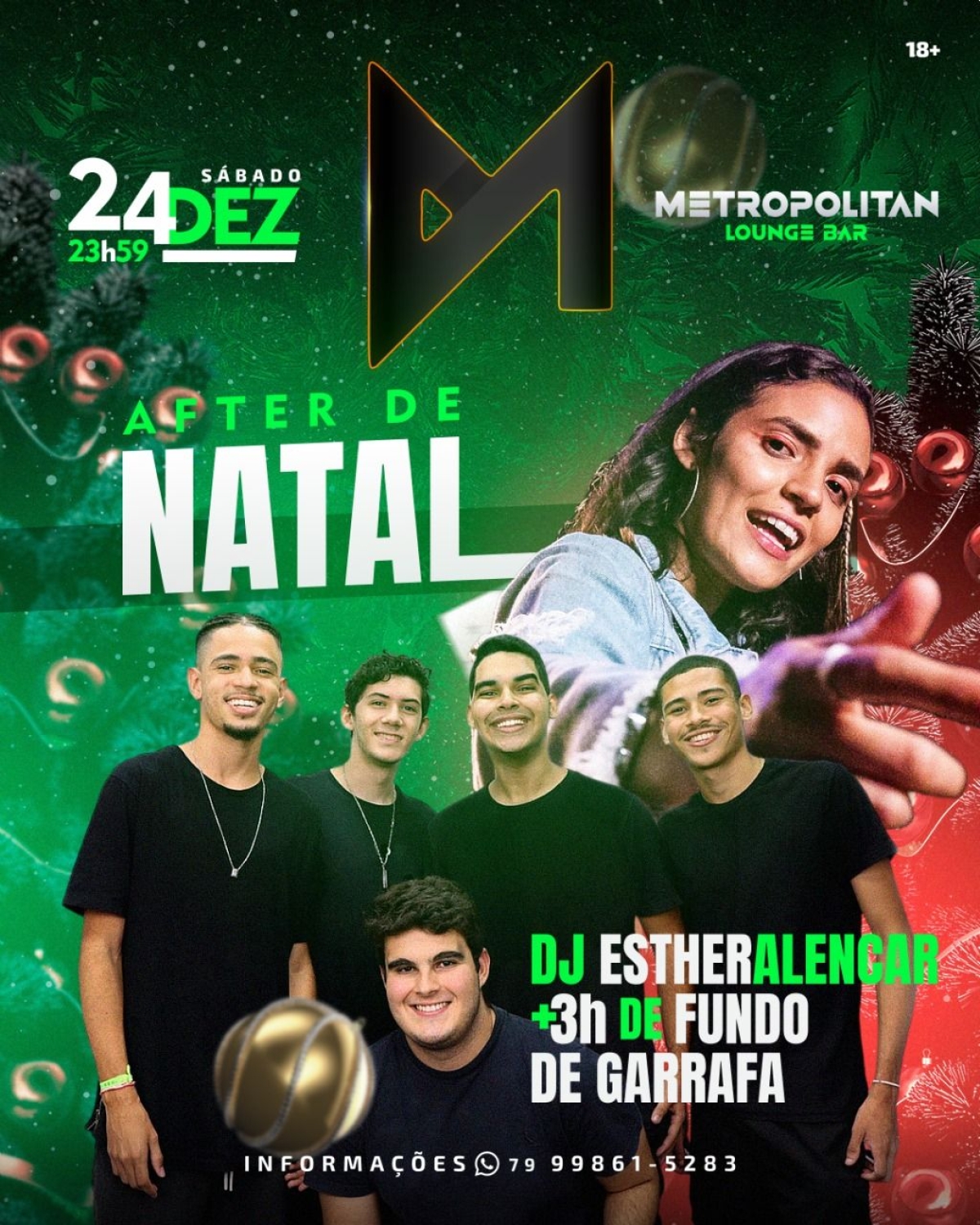 After de Natal no Metropolitan com Fundo de Garrafa e Esther Alencar - Imagem: Divulgação | Metropolitan