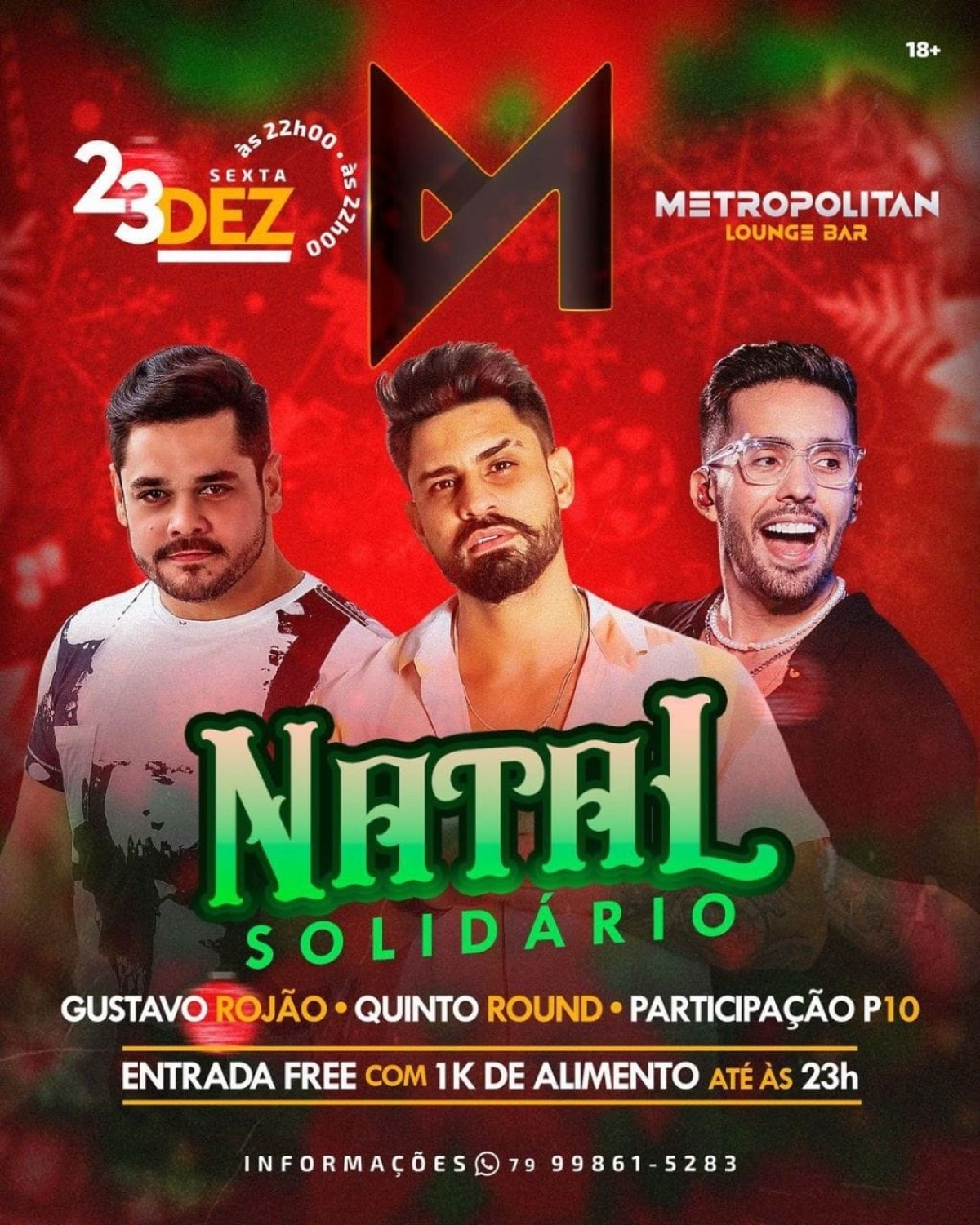 Natal Solidário no Metropolitan com Quinto Round e Gustavo Rojão - Imagem: Divulgação |  Metropolitan