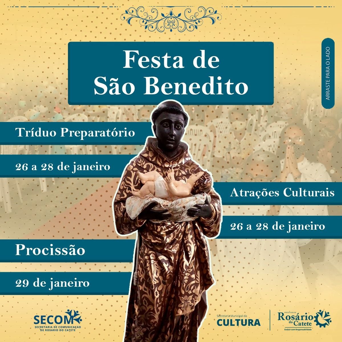 Festa de São Benedito - Imagem: Divulgação | Prefeitura de Rosário do Catete