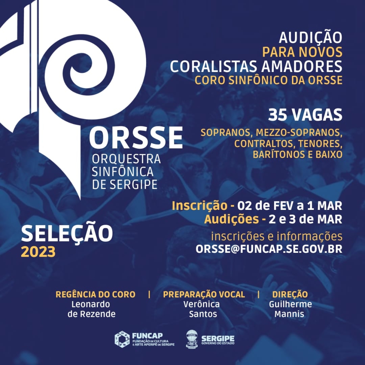 Orsse abre audições para 35 vagas junto ao Coro Sinfônico Amador Adulto - Imagem: Divulgação