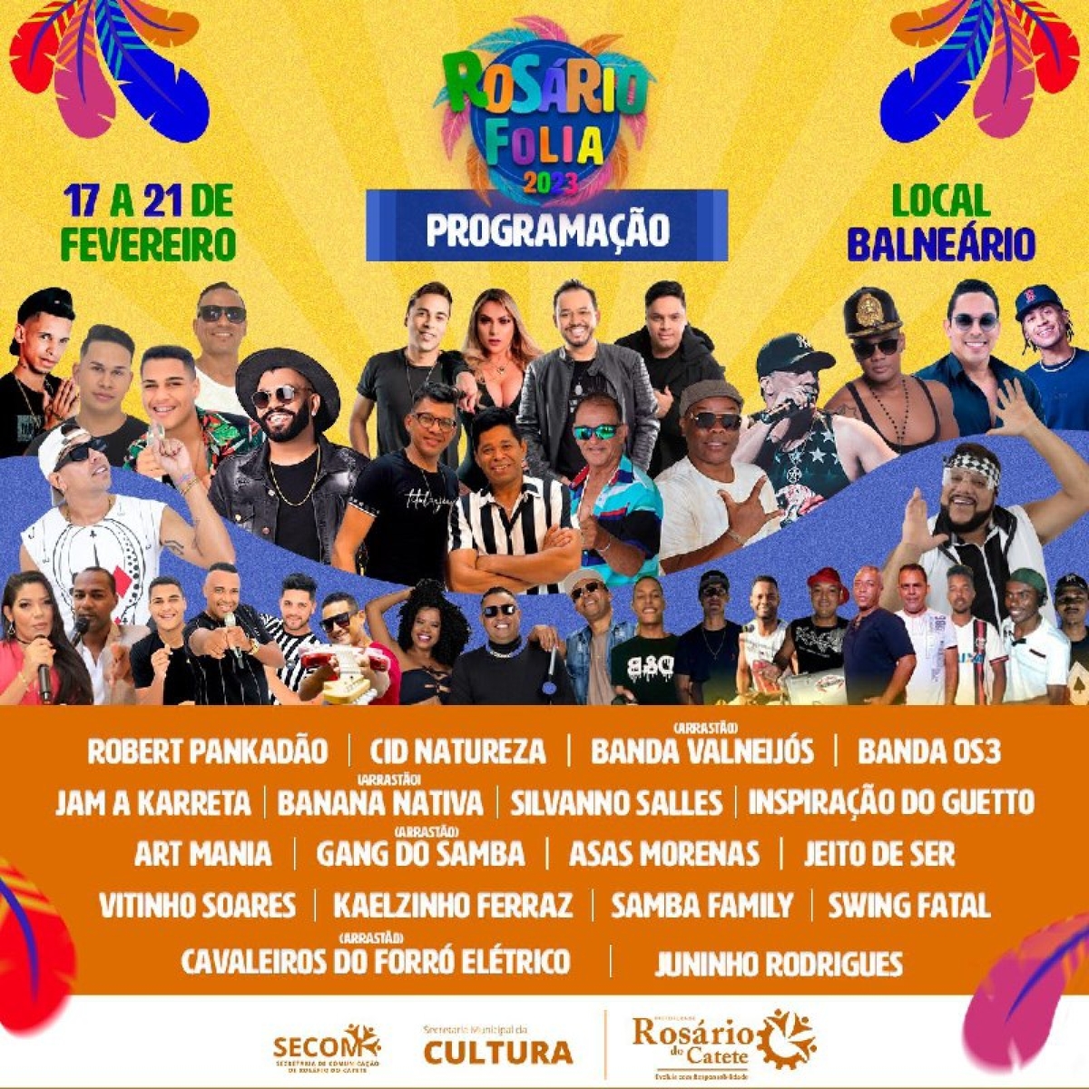 Prefeitura de Rosário do Catete divulga programação do carnaval - Imagem: Divulgação