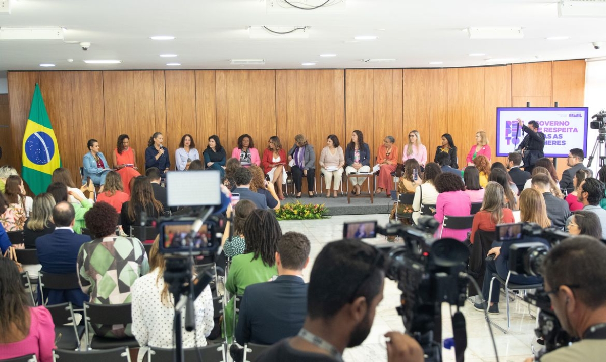 O governo federal abre as atividades comemorativas do Dia Internacional da Mulher. Participam a primeira-dama, Janja da Silva, as presidentes do BB e CEF e 11 ministras mulheres do governo Lula - Foto: Antônio Cruz | Agência Brasil