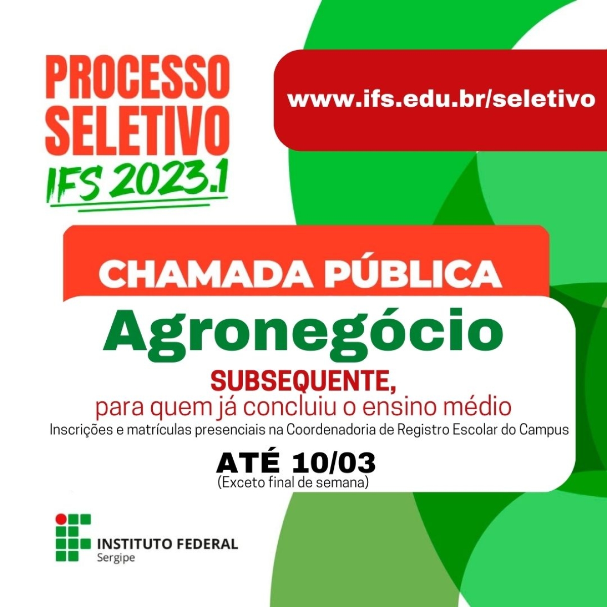 Vagas disponíveis no IFS - Campus Itabaiana para curso técnico - Foto: Divulgação | IFS