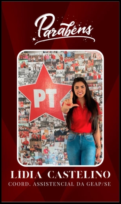 AVANTE Sergipe emite Nota de Felicitação a companheira petista LÍDIA CASTELINO - Imagem: Assessoria AVANTE