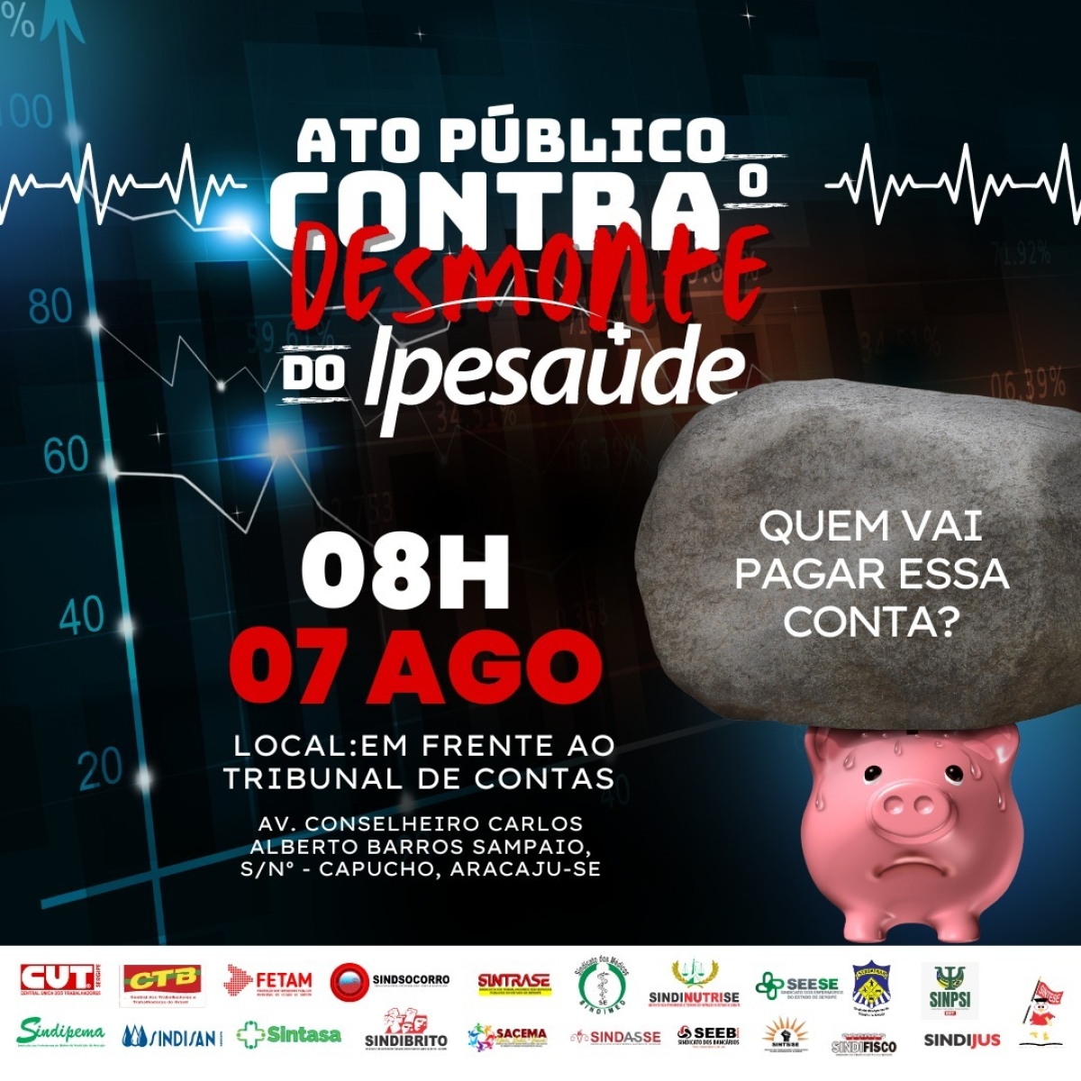 Ato Público contra o desmonte do Ipesaúde - Imagem: Divulgação