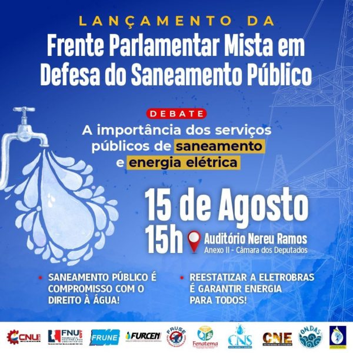 Em dia nacional de luta, trabalhadores em saneamento paralisam atividades e farão ato em frente à Deso - Imagem: Divulgação
