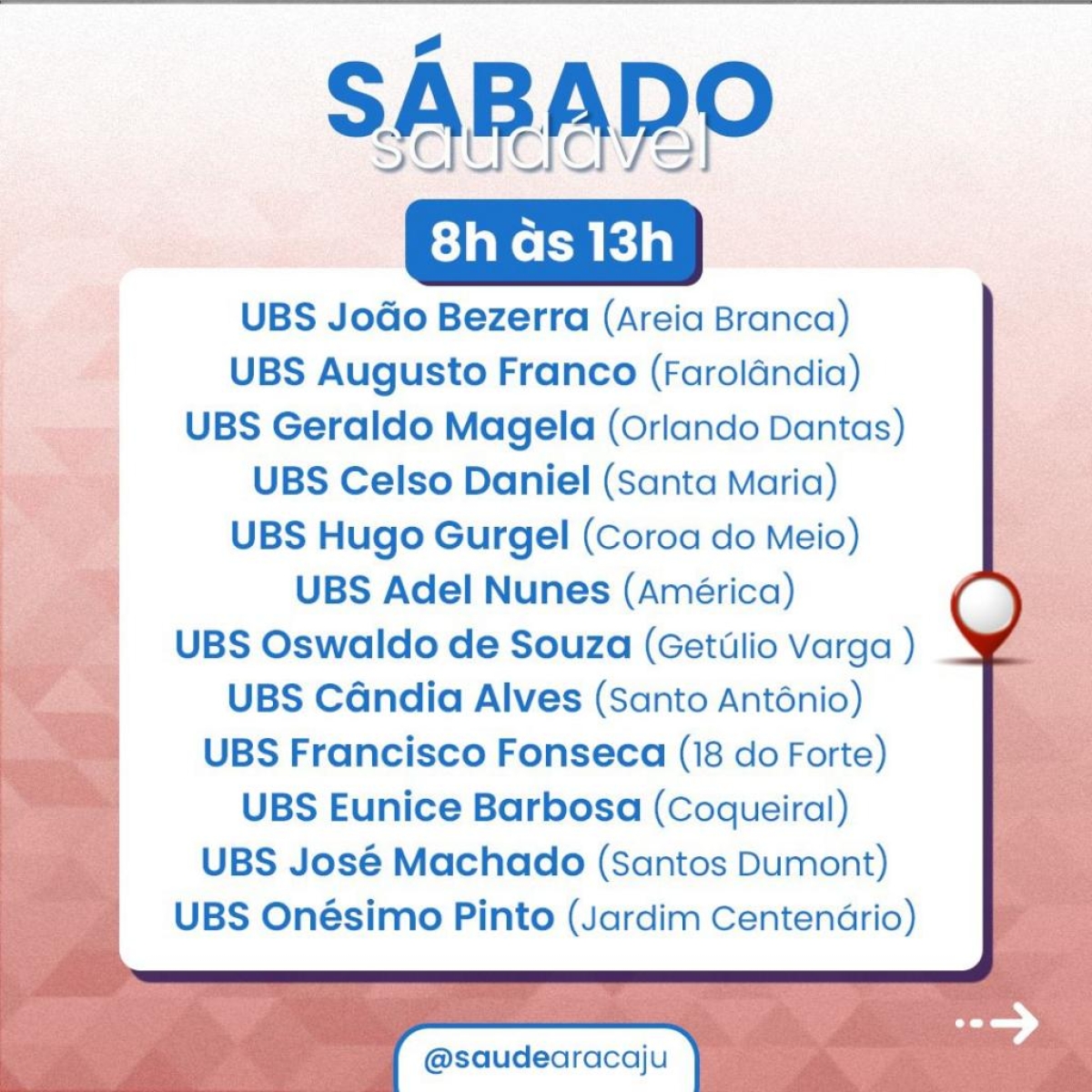 Arte: SMS Aracaju