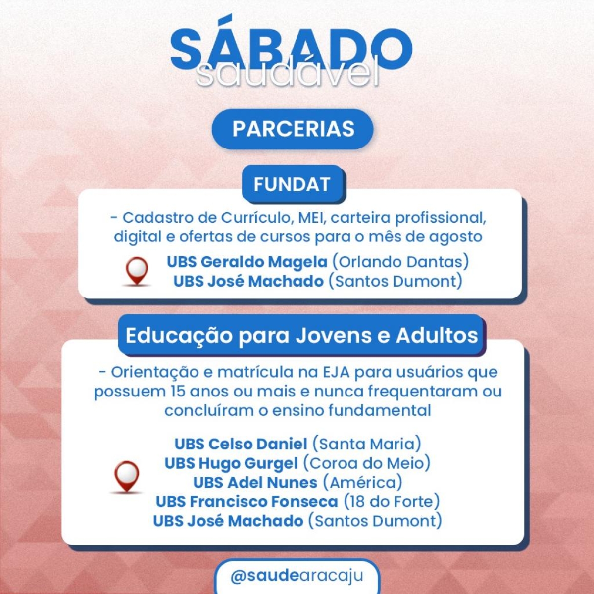 Arte: SMS Aracaju
