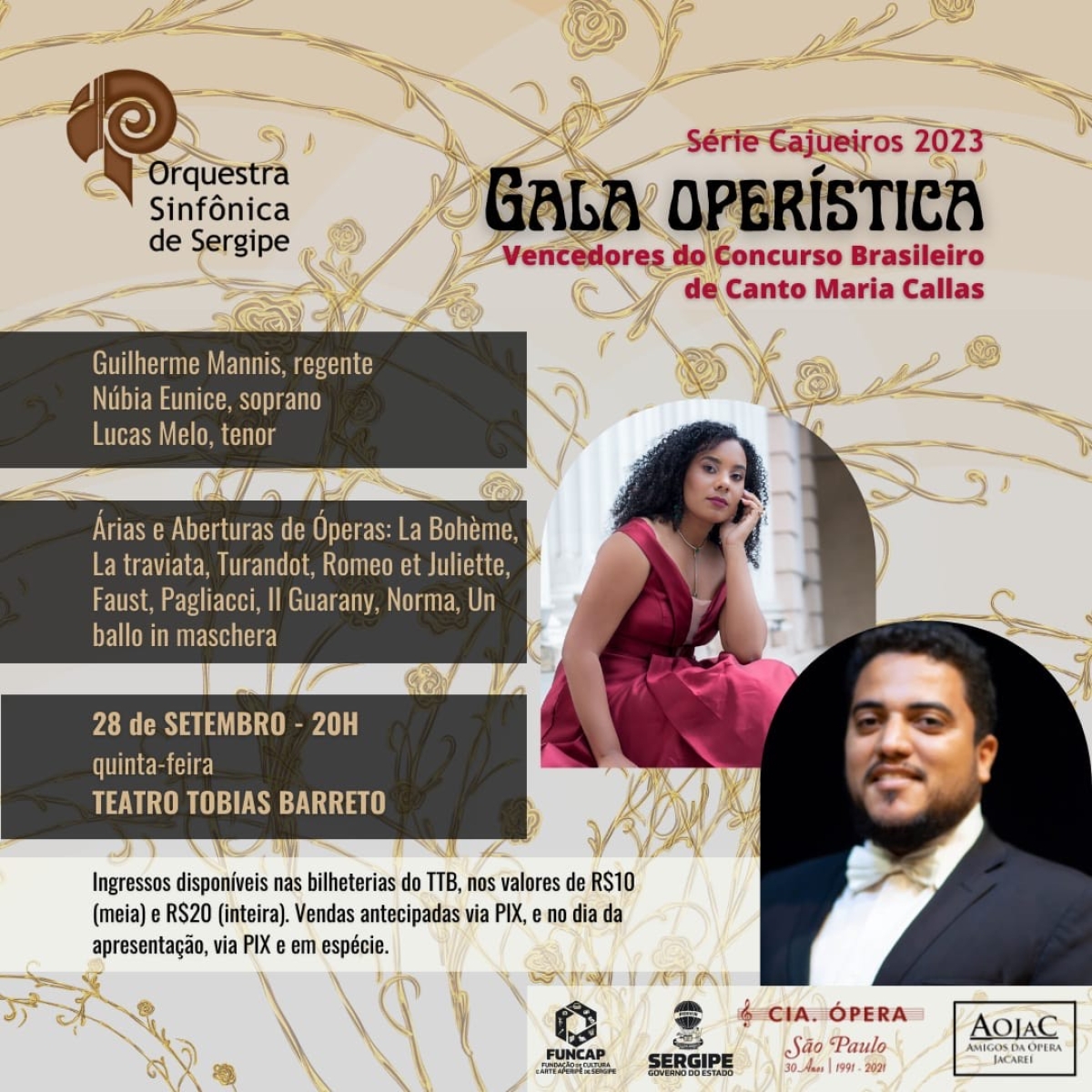 �?pera é destaque da Temporada 2023 da Orquestra Sinfônica de Sergipe - Imagem: Divulgação