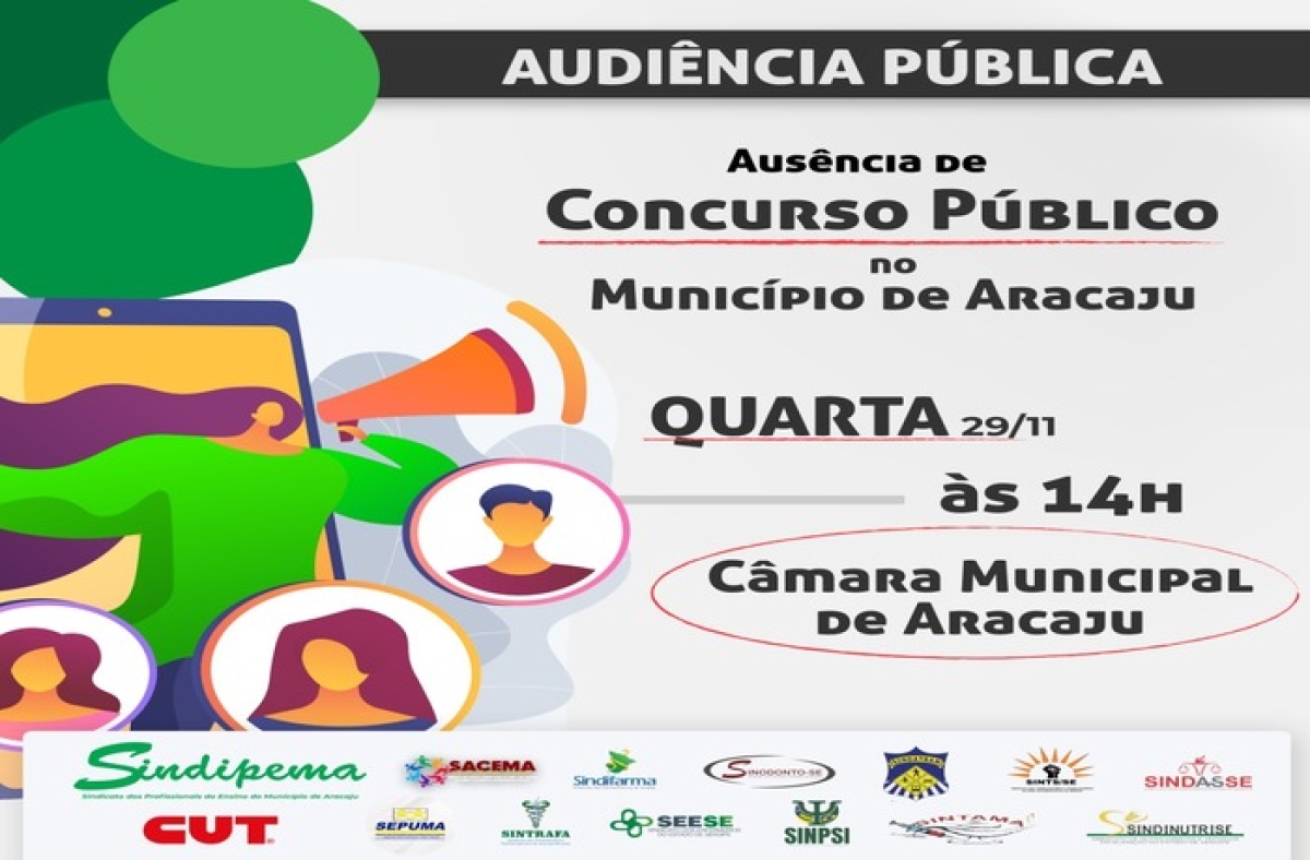 �? quarta: Audiência Pública vai tratar do Concurso Público em Aracaju - Imagem: Divulgação
