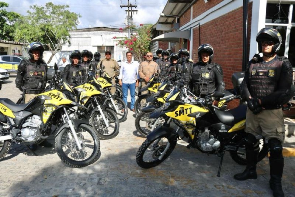 SMTT renova frota de motocicletas que são utilizadas nos atendimentos às ocorrências de trânsito - Foto: SMTT Aracaju
