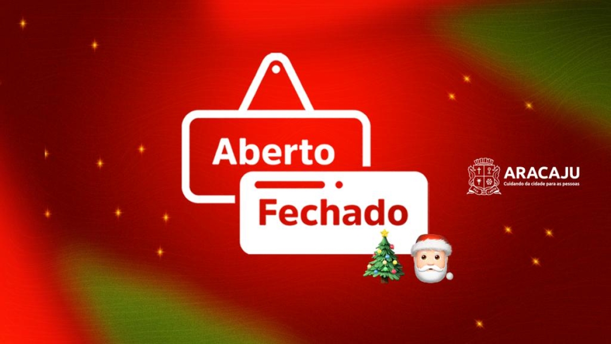 Confira o funcionamento dos serviços municipais no feriado de Natal, 25 de dezembro - Arte: Secom | Prefeitura de Aracaju 