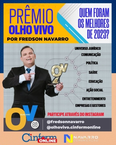 Com o "Prêmio Olho Vivo", Fredson Navarro vai revelar os "Melhores de 2023"; participe - Imagem: Divulgação