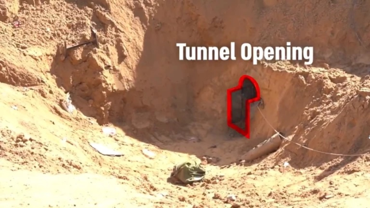 Túnel que estaria embaixo de prédio da UNRWA - Foto: Reprodução | X Forças de Defesa de Israel