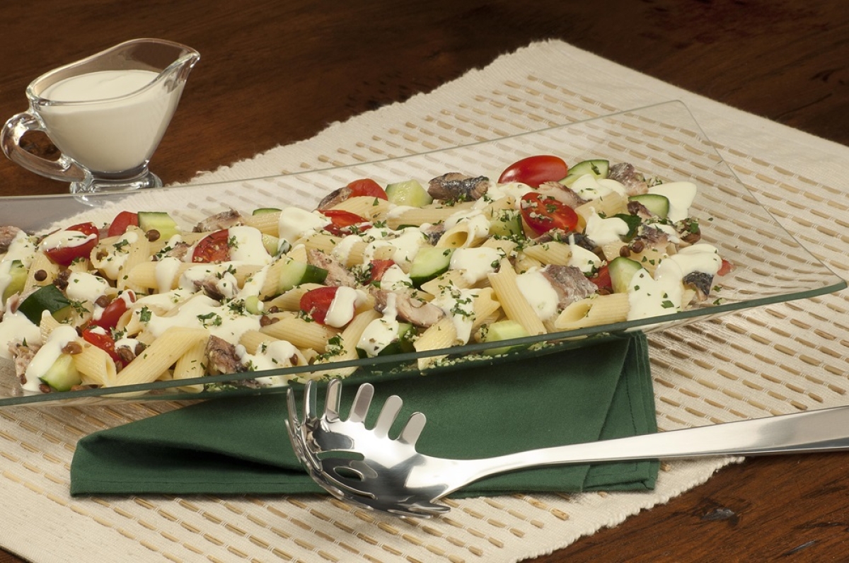 Salada de Penne com Lentilha e Sardinha ao Molho de Iogurte - Foto: Marca Fortaleza | Divulgação
