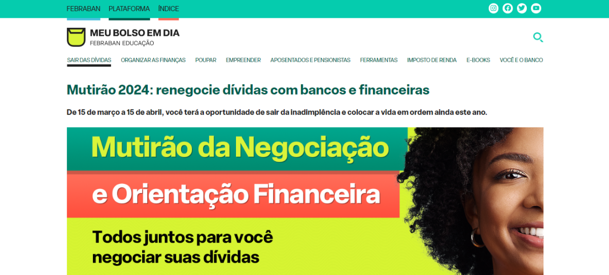 Home do site Meu Bolso em Dia - Imagem: Reprodução | Meu Bolso em Dia