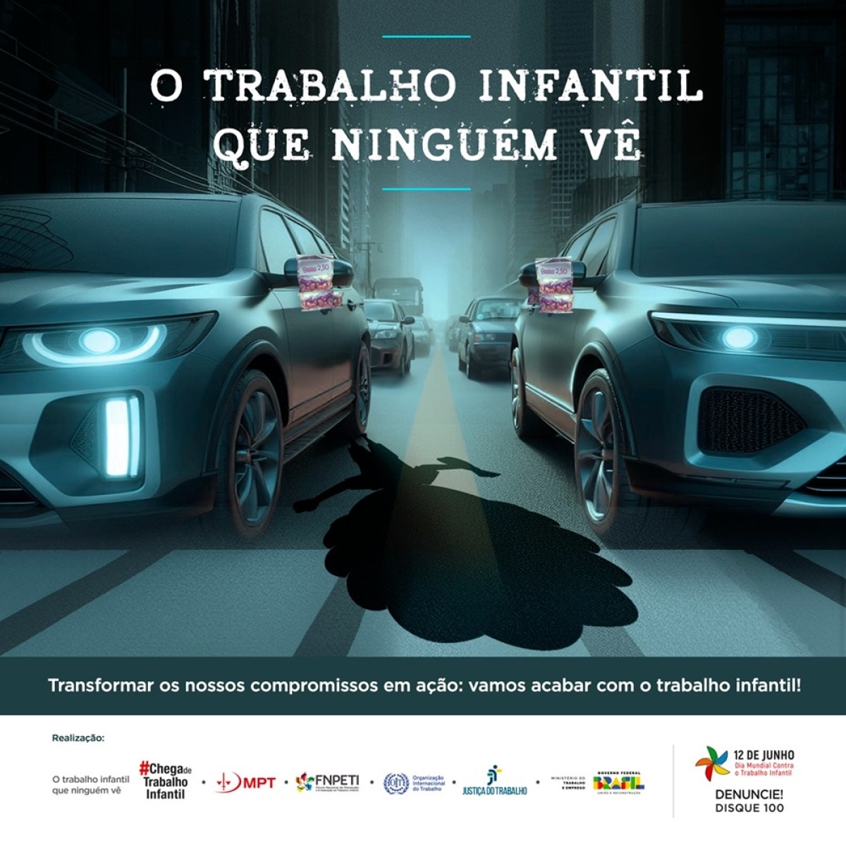 Campanha de conscientização sobre a invisibilidade do trabalho infantil no Brasil - Imagem: MPT-SE