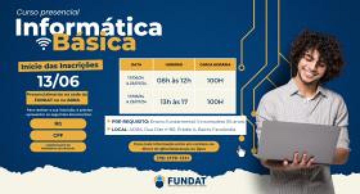 Fundat abre primeira turma de Informática Básica de 2024 - Foto: Ascom Fundat/PMA/Divulgação
