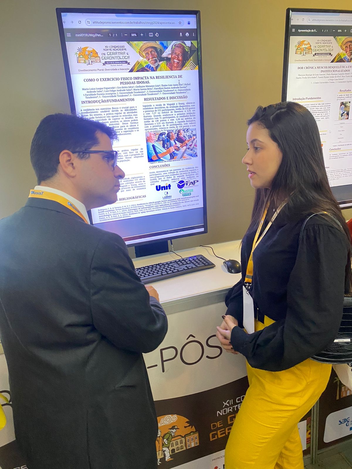  Maria Luisa Isaque Figueiredo, aluna do 7º período de Medicina, apresenta o trabalho intitulado: "Como o exercício físico impacta na resiliência de pessoas idosas" - Foto: Asscom Unit
