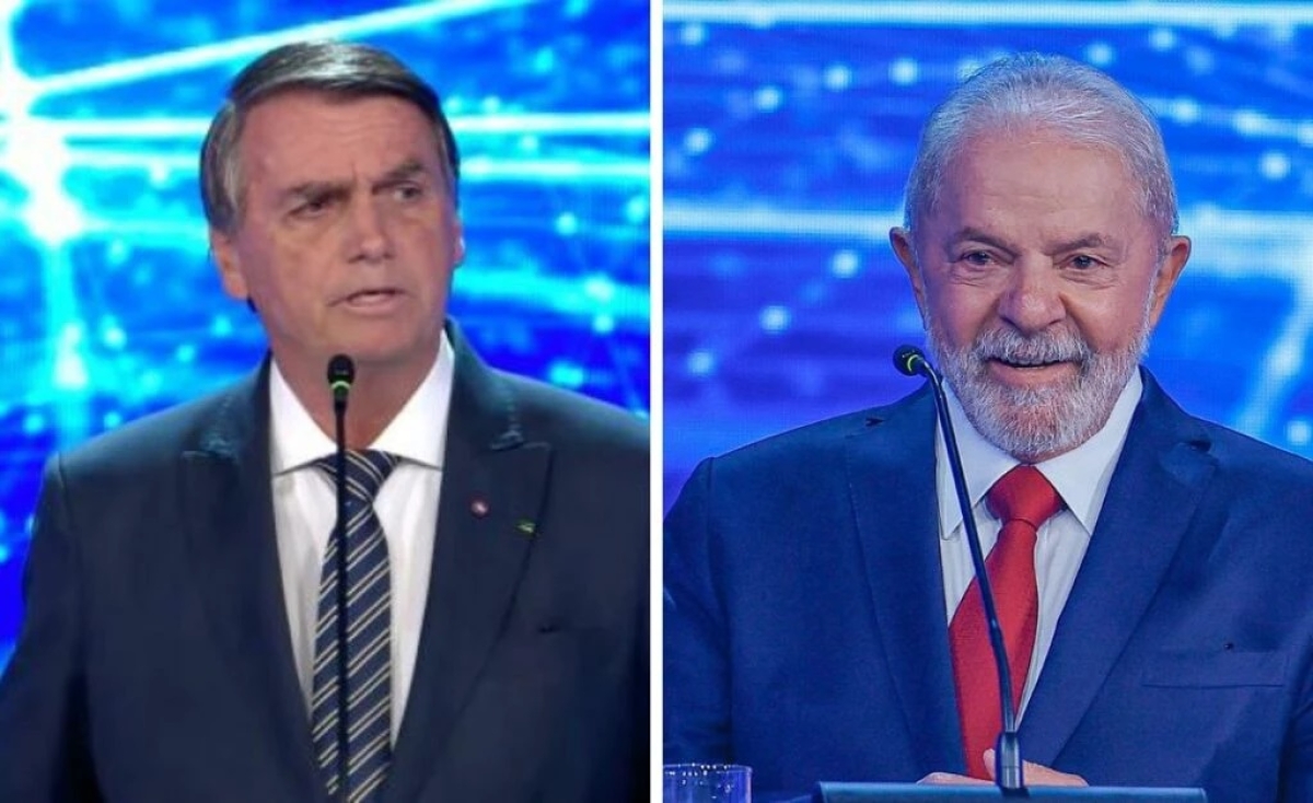 Lula e Bolsonaro durante debate na Band no primeiro turno - Foto: Reprodução/Youtube
