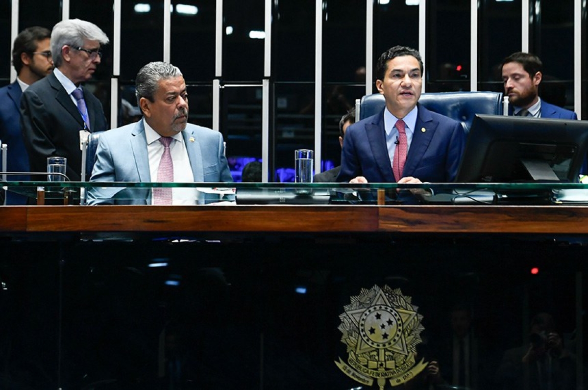 A sessão solene de promulgação foi presidida pelo 1º vice-presidente do Congresso, deputado Marcos Pereira - Foto: Marcos Oliveira/Agência Senado
