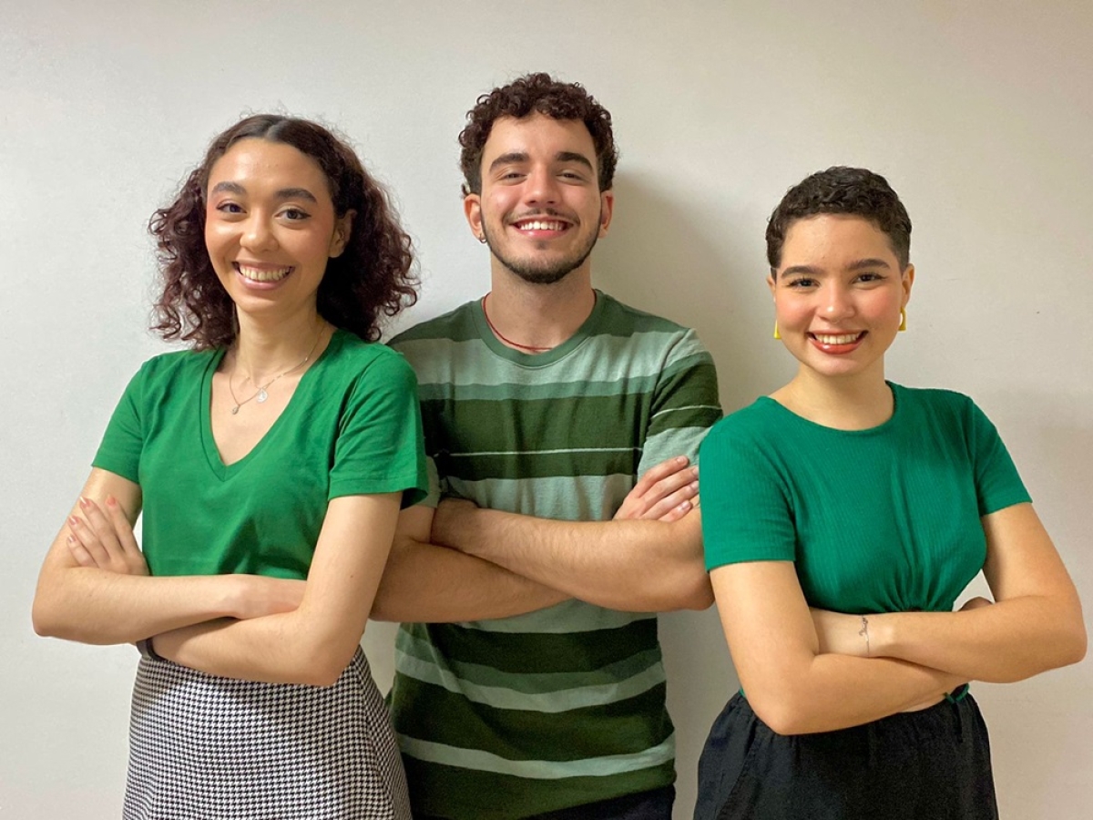 Os estudantes Gabriela Amorim, James Cardoso e Luísa Morais - Foto: Acervo pessoal
