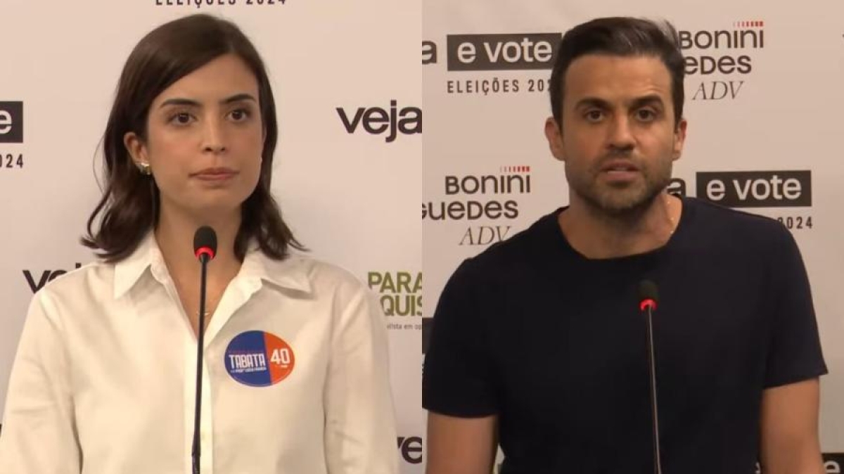 Tabata Amaral e Pablo Marçal - Foto: Reprodução/YouTube Veja
