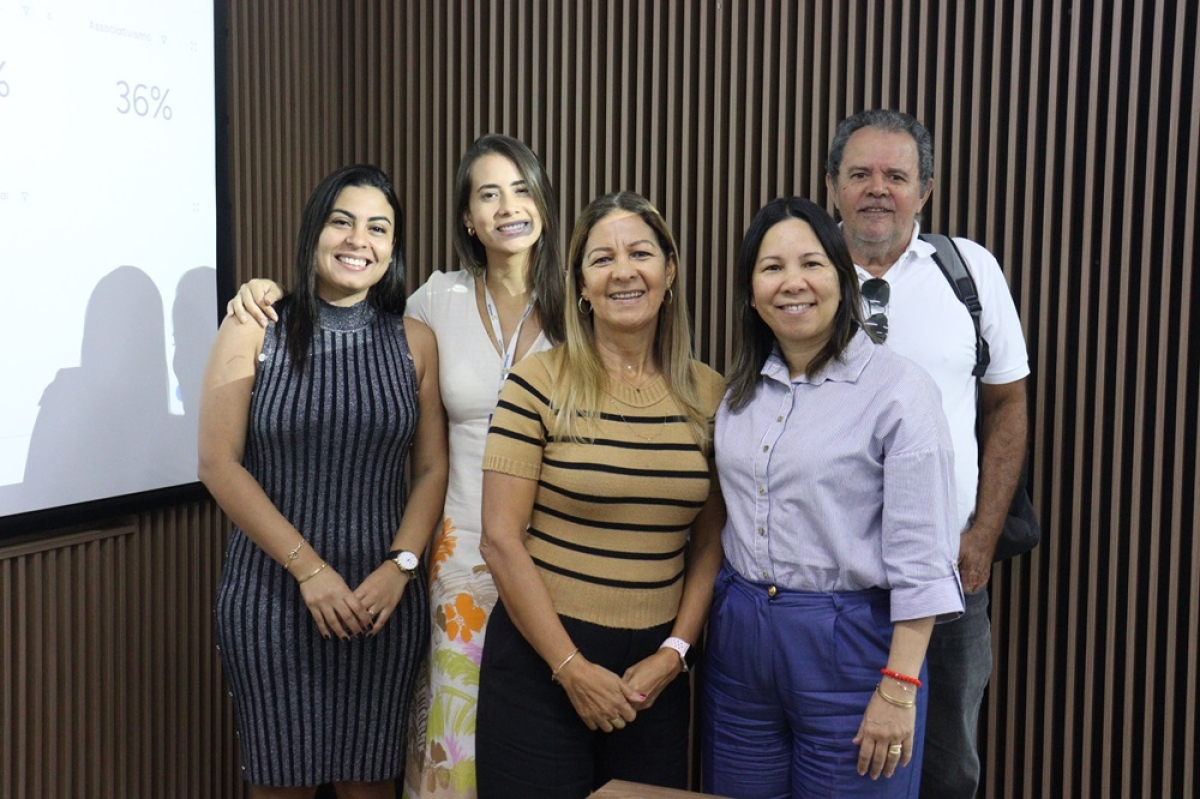 Coordenadora do Projeto Atena em Sergipe e secretários executivos - Foto: Livyan Holanda/Fecomércio Sergipe
