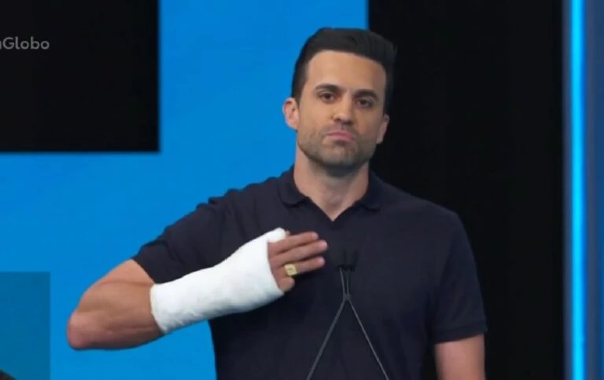 Pablo Marçal no debate da TV Globo - Foto: Reprodução/TV Globo
