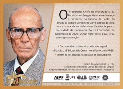 Institui��es homenageiam primeiro procurador da Rep�blica em Sergipe (Imagem: Divulga��o/MPF/SE)