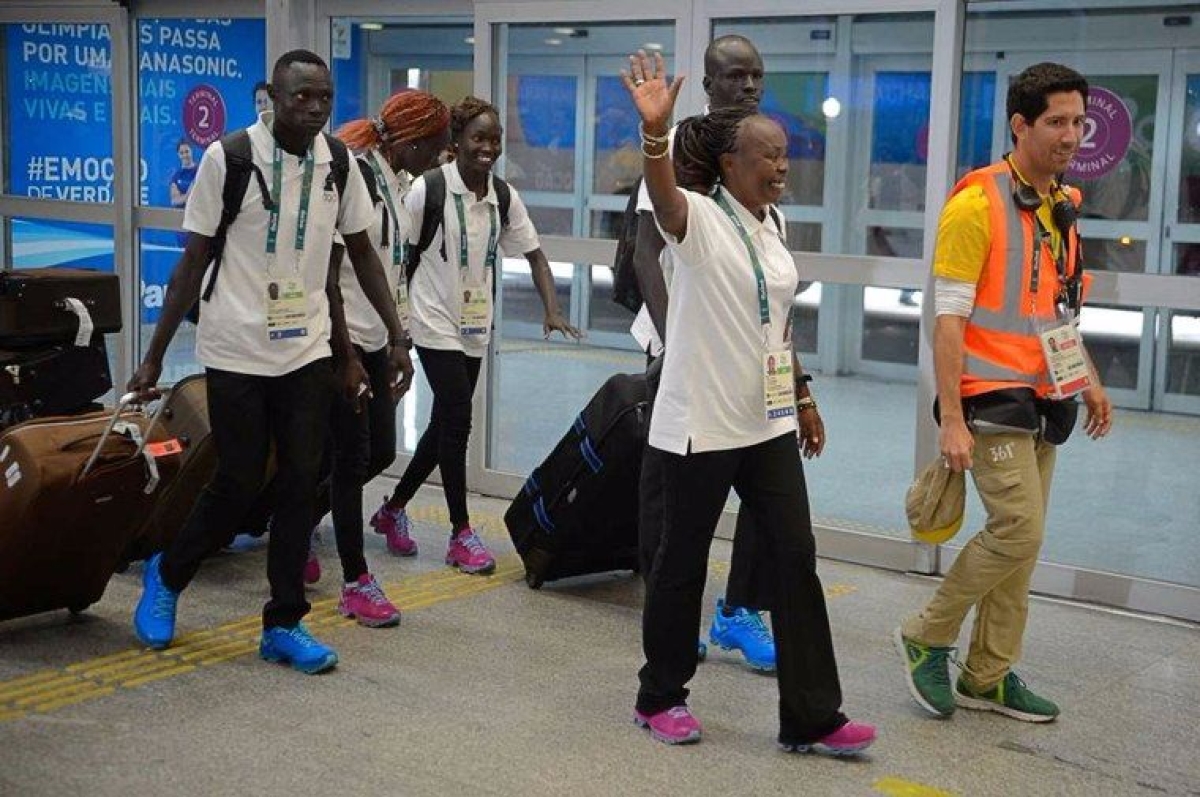 Refugiados chegam no Aeroporto do Gale�o (Foto: Tomaz Silva/Ag�ncia Brasil)