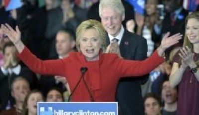 A candidatura de Hillary Clinton � Presid�ncia dos UA foi oficializada pelo Partido Democrata (Foto: EPA/Craig Lassig/Ag�ncia Lusa)
