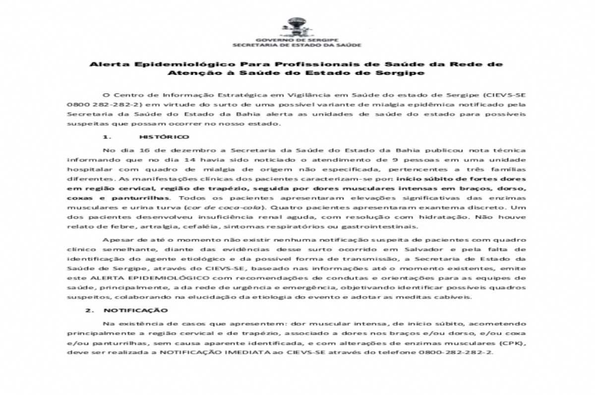 Centro de Informação Estratégica em Vigilância em Saúde do Estado de Sergipe (Imagem: SES/SE)