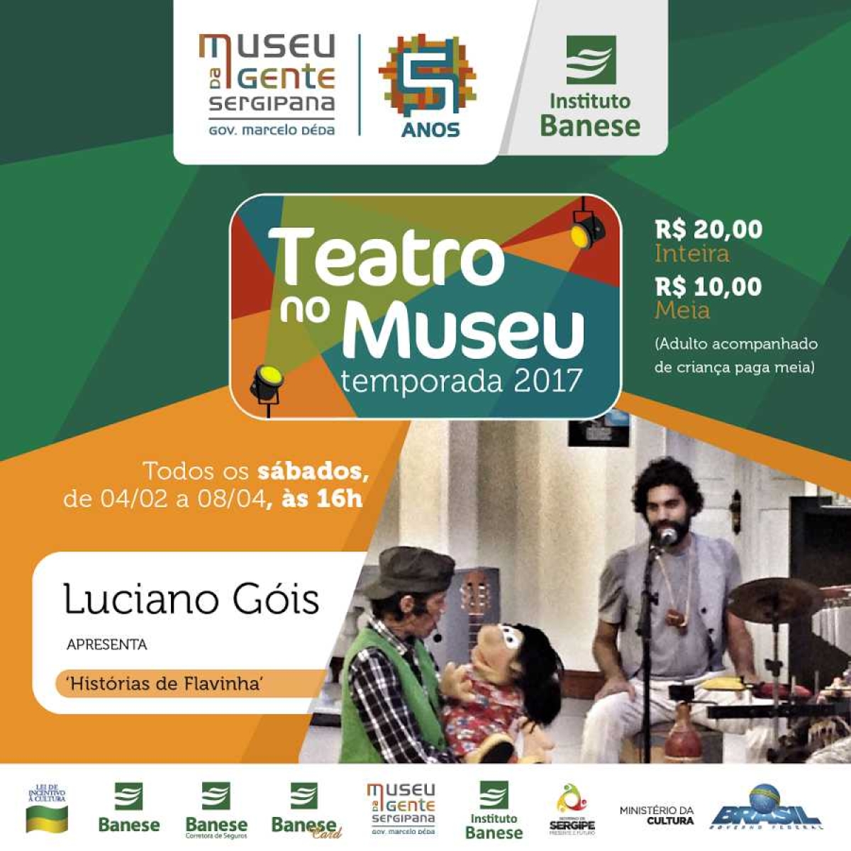 Teatro no Museu recebe a última apresentação de Histórias de Flavinha no Museu da Gente Sergipana (Imagem: Divulgação)
