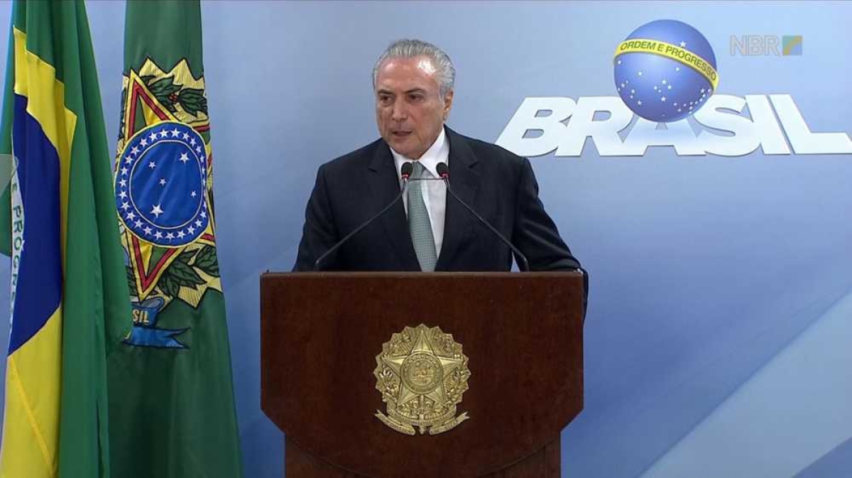 Presidente Michel Temer faz pronunciamento (Imagem: Reprodução/NBR)