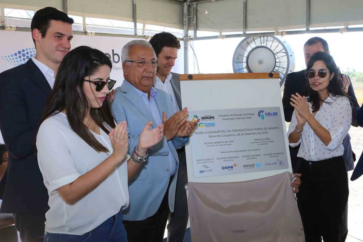 Governador Jackson Barreto durante lançamento da pedra fundamental da termoelétrica (Foto: Jorge Henrique/ASN)