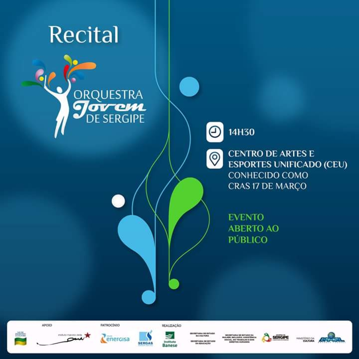 Primeiro Recital da Orquestra Jovem de Sergipe acontece neste sábado, 27 (Imagem: Divulgação)