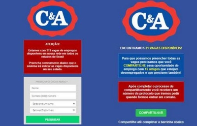 Golpes digitais prometem participação em processos seletivos de grandes marcas
(Foto: Divulgação)