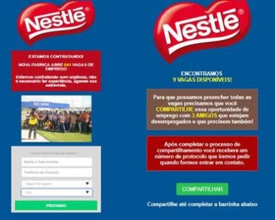 Golpes digitais prometem participação em processos seletivos de grandes marcas
(Foto: Divulgação)